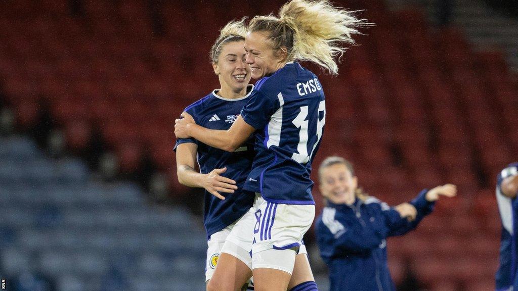 Scotland's Nicola Docherty and Claire Emslie