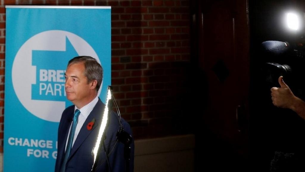 Nigel Farage speaking at launch of Brexit Party campaign