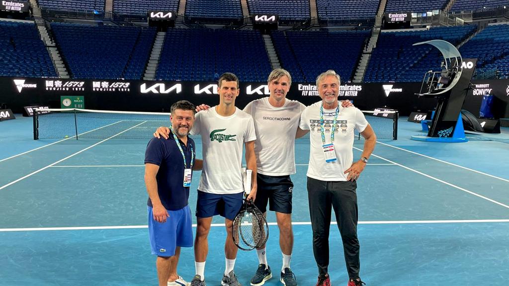 Djokovic on tennis court