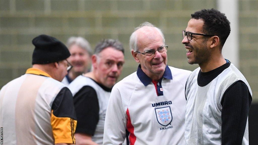 Hull manager Liam Rosenior in a session of walking football