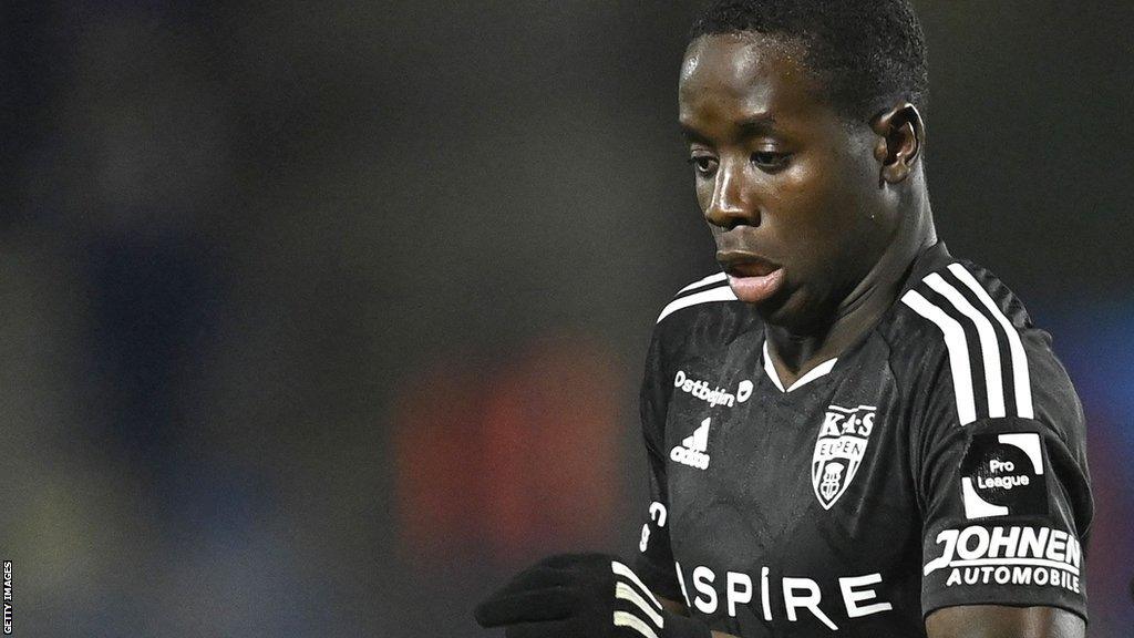 Djeidi Gassama in action for KAS Eupen