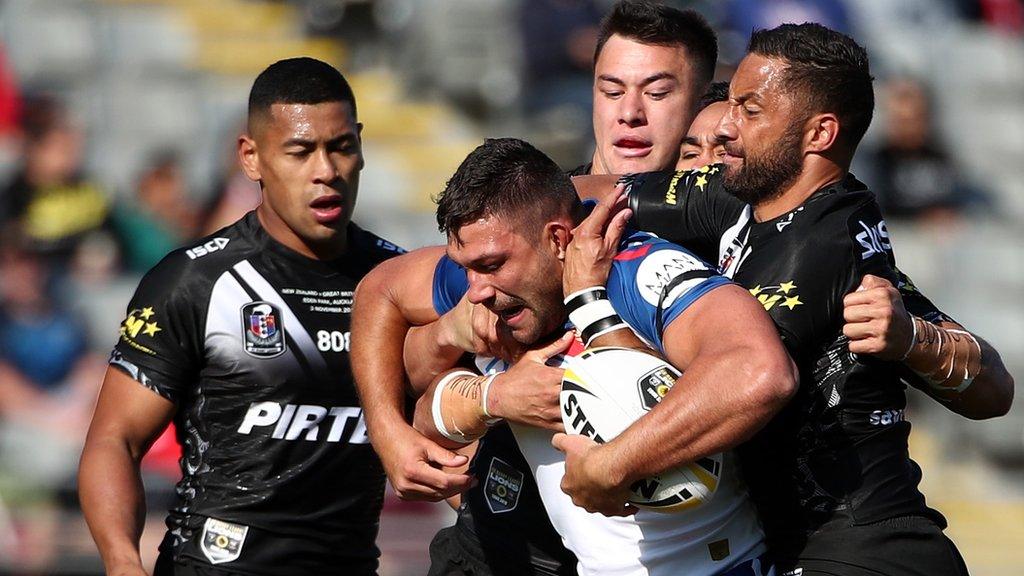 Ryan Hall in action for Great Britain against New Zealand