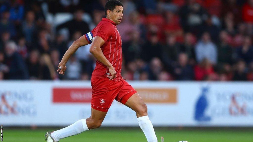 Curtis Davies playing for Cheltenham during pre-season