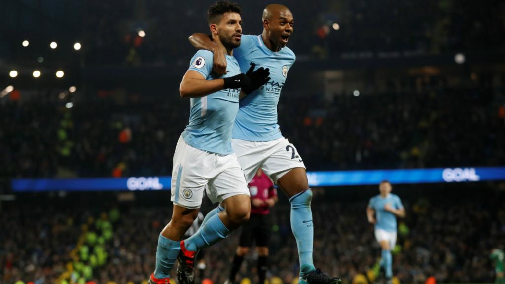 Sergio Aguero and Fernandinho