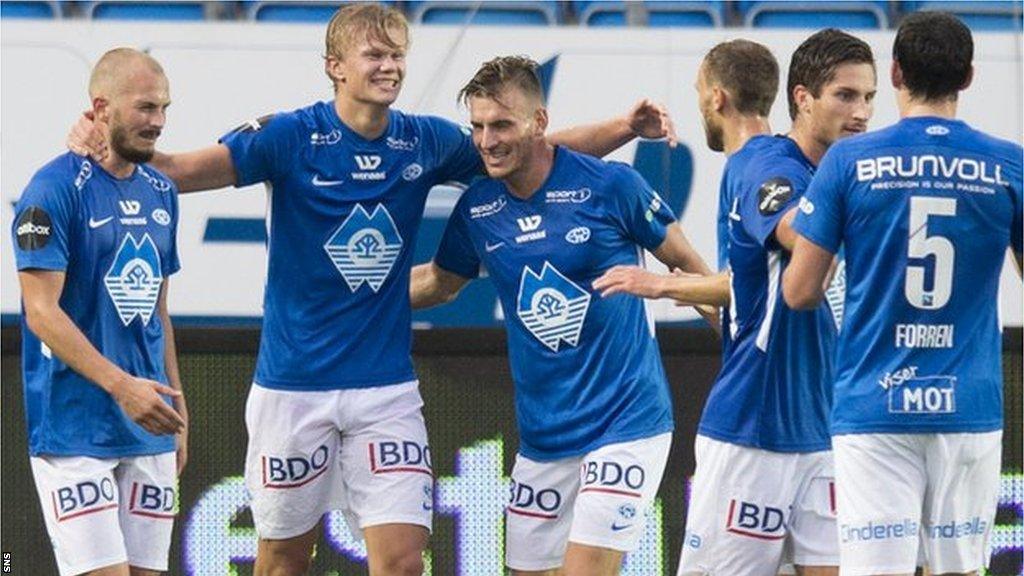 Erling Haaland celebrates with Molde