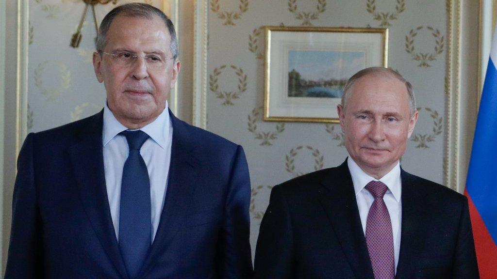 Sergei Lavrov and Vladimir Putin