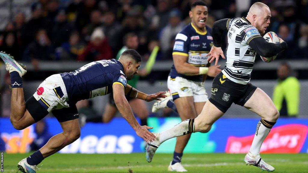 Huddersfield Giants winger Adam Swift, pictured scoring a try for Hull FC against Leeds Rhinos