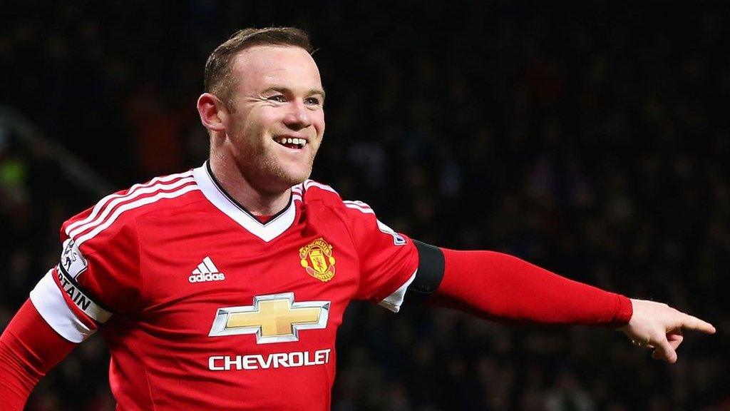 Wayne Rooney celebrates scoring for Manchester United