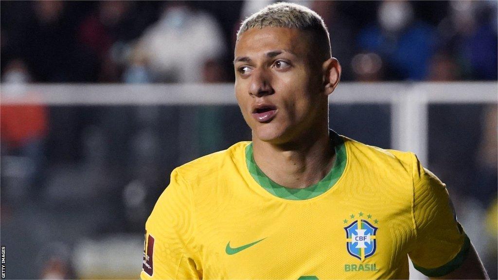 Richarlison playing for Brazil