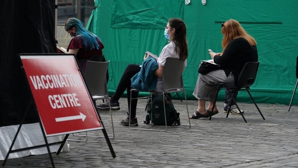 Vaccination centre in Edinburgh in early July