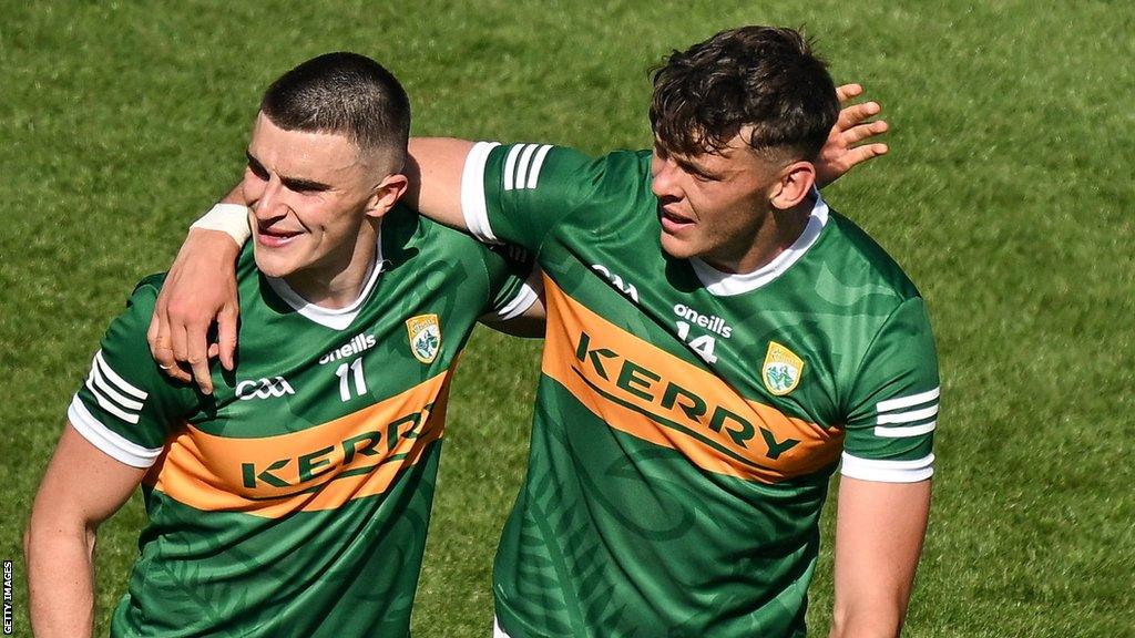 Sean O'Shea and David Clifford pictured during Kerry's win over Tyrone