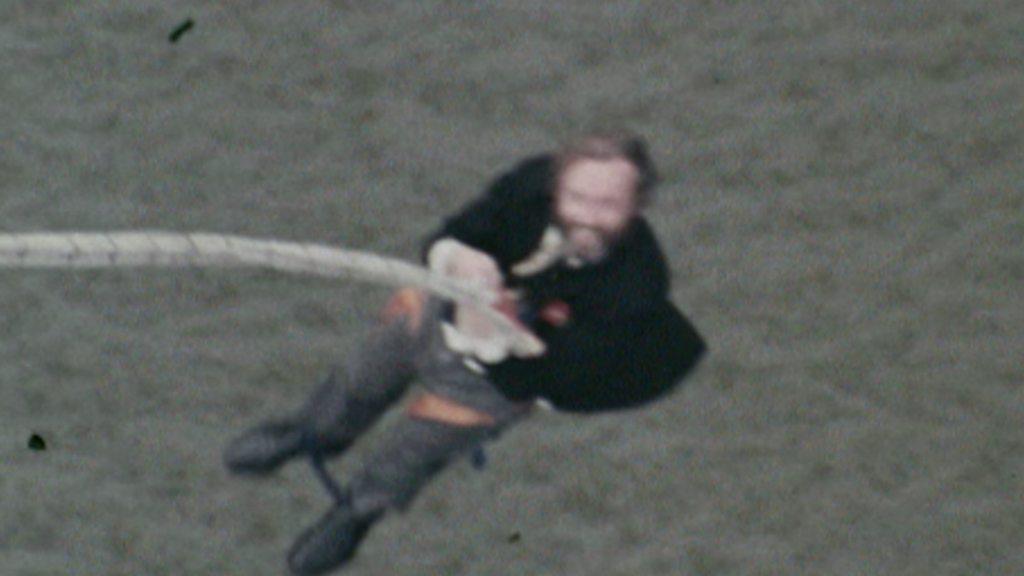 David Kirke bungee jumping off Clifton Suspension Bridge