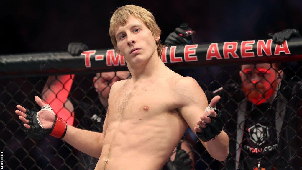 Paddy Pimblett in the octagon before his fight against Jared Gordon.