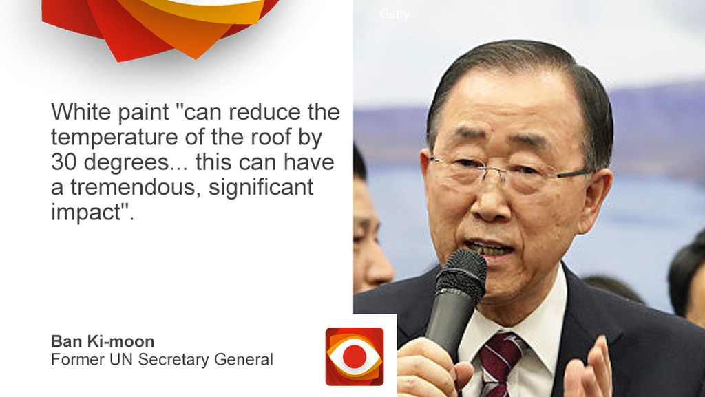 Quote from Former UN Secretary General Ban Ki-moon about white painted roofs