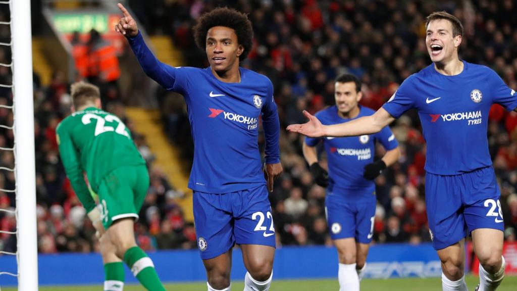 Willian celebrates