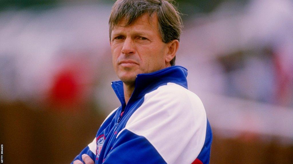 Bob Gansler on the sidelines