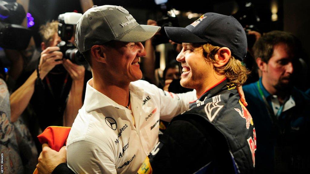 Michael Schumacher and Sebastian Vettel