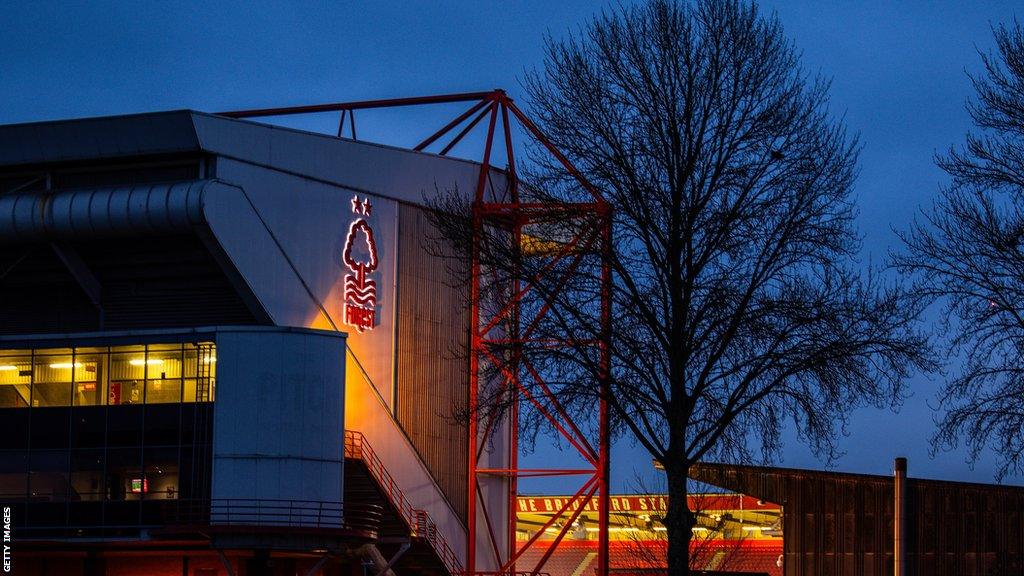 General view of Nottingham Forest's City Ground from over the River Trent