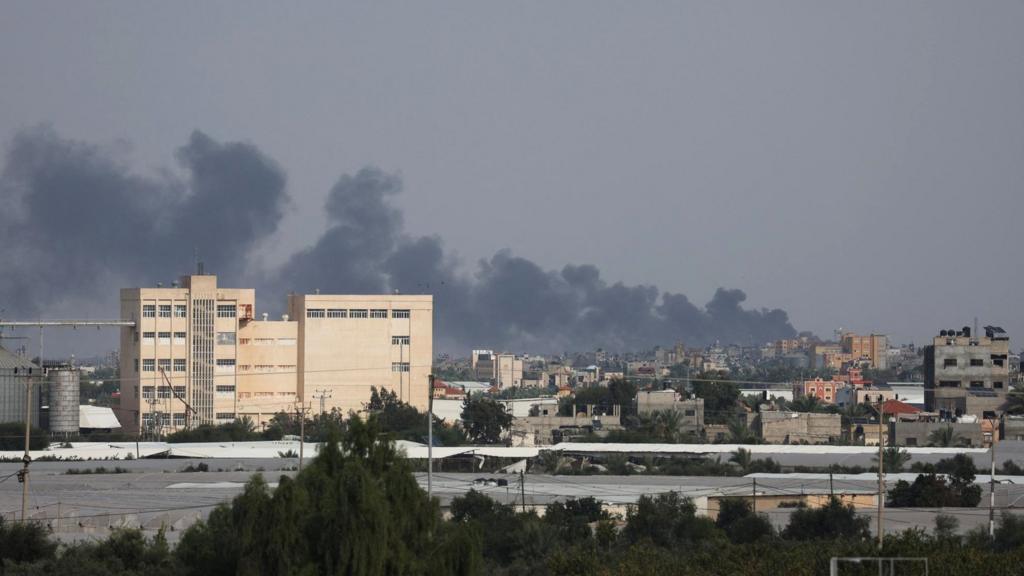 Smoke rises over Gaza