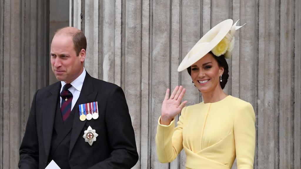 Prince William, Duke of Cambridge and Catherine, Duchess of Cambridge depart the National Service of Thanksgiving at St Paul's Cathedral