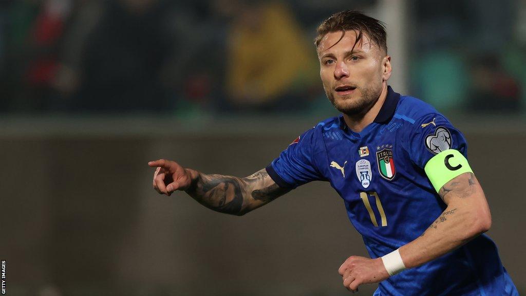 Ciro Immobile playing for Italy