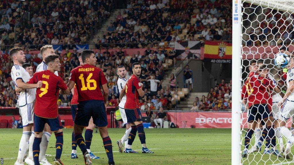 Having weathered a Spain storm, Scotland stunned the hosts in Sevilla with a humdinger of a McTominay free-kick whipped into the top corner. The Tartan Army went wild, the referee trotted to the pitchside monitor for a VAR check. Much confusion later, the goal was lopped off. A right sair yin