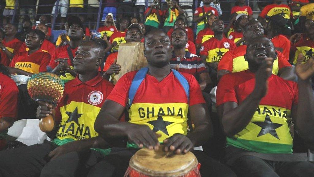 Ghana fans cheer on their amputee football team at the first ever African Para Games in Accra