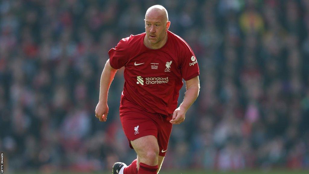 Charlie Adam runs with the ball during a Legends match between Liverpool and Celtic