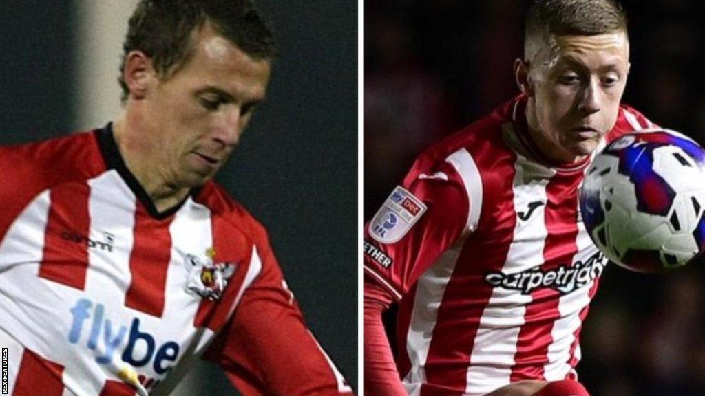 The late Adam Stansfield (left) and son Jay both played for Exeter City