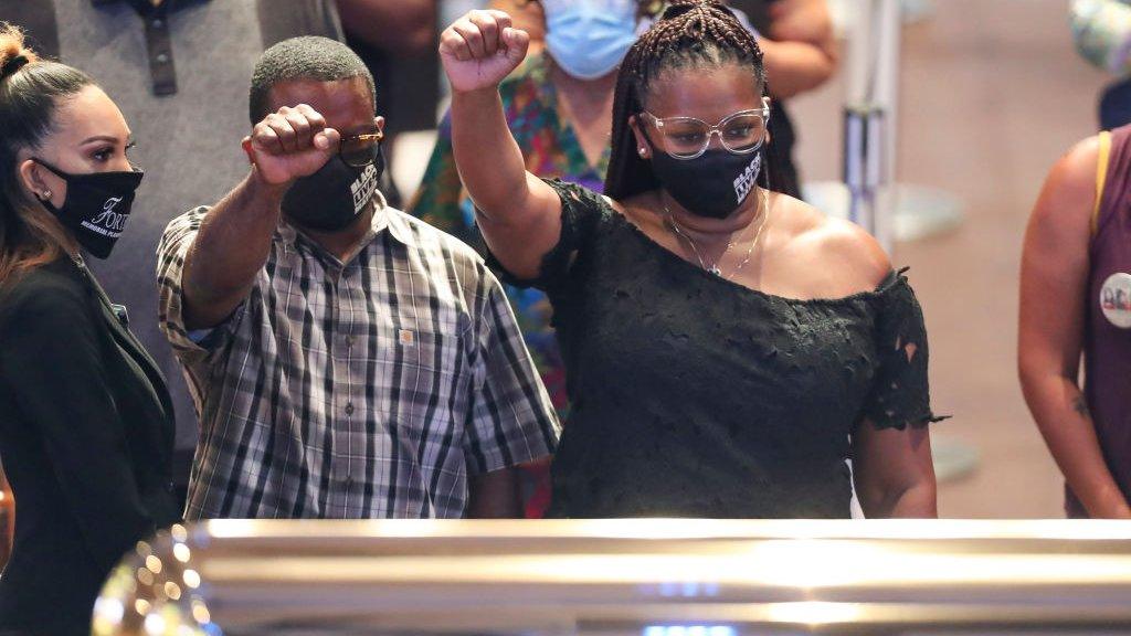 Mourners in Houston, 8 June