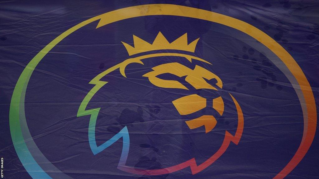 The Premier League logo in rainbow colours