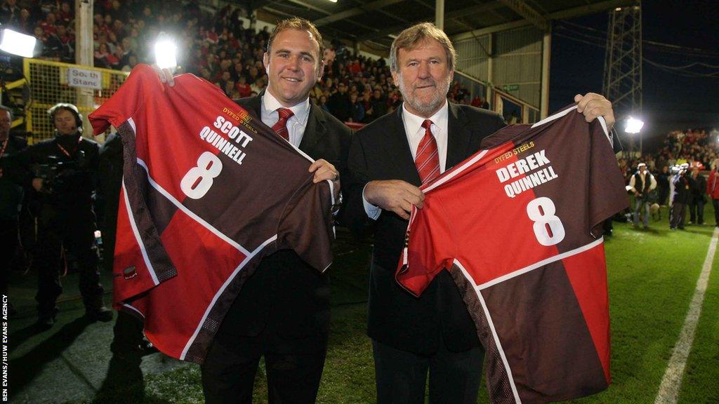 Father and son Derek and Scott Quinnell both played for Llanelli, Wales and the British and Irish Lions