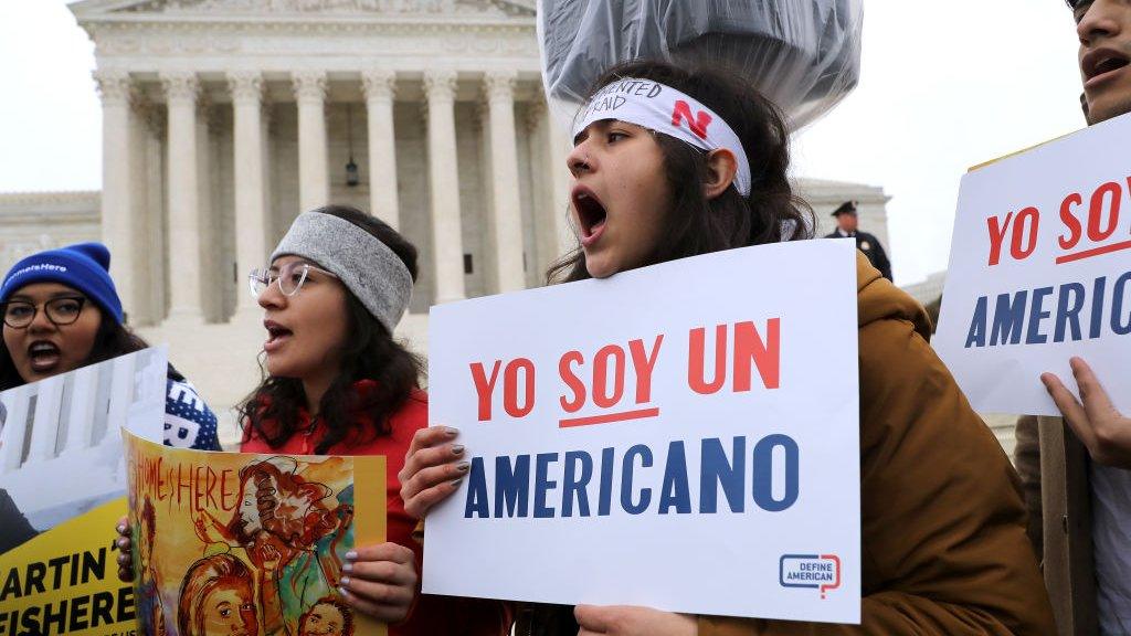 Protesters supporting Daca