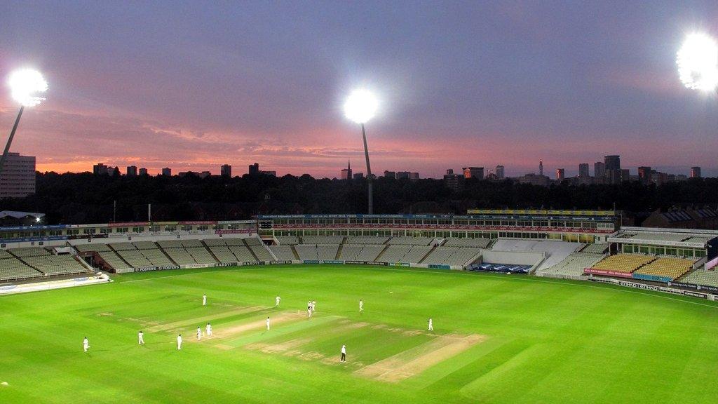 Edgbaston under lights for this week's Second XI Championship match between Worcestershire and Warwickshire