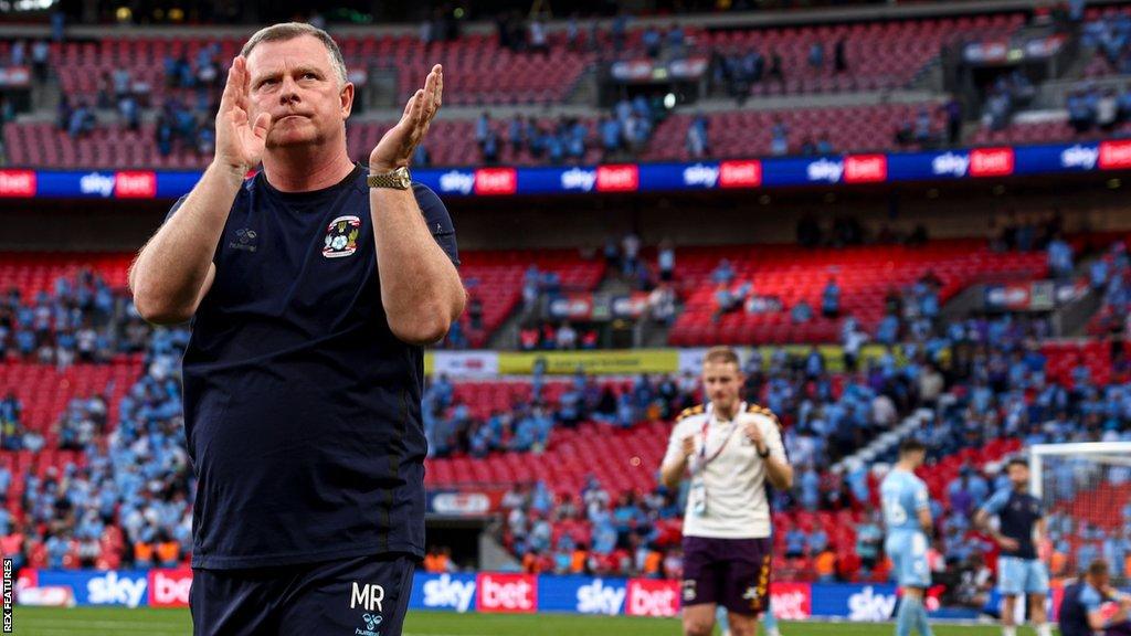 Mark Robins applauds Coventry City fans