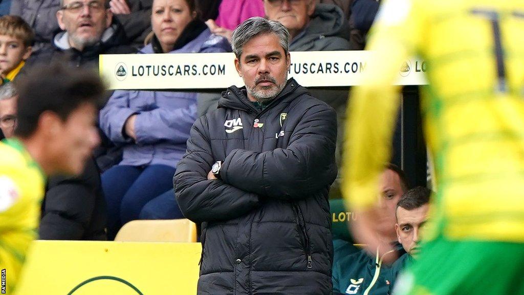 David Wagner watched Norwich City play Blackburn from the technical area