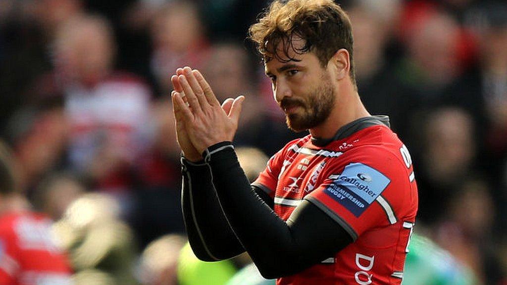 Danny Cipriani takes the applause of the Gloucester crowd