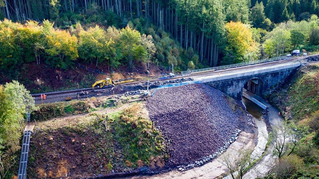 Repairs at scene of August's derailment