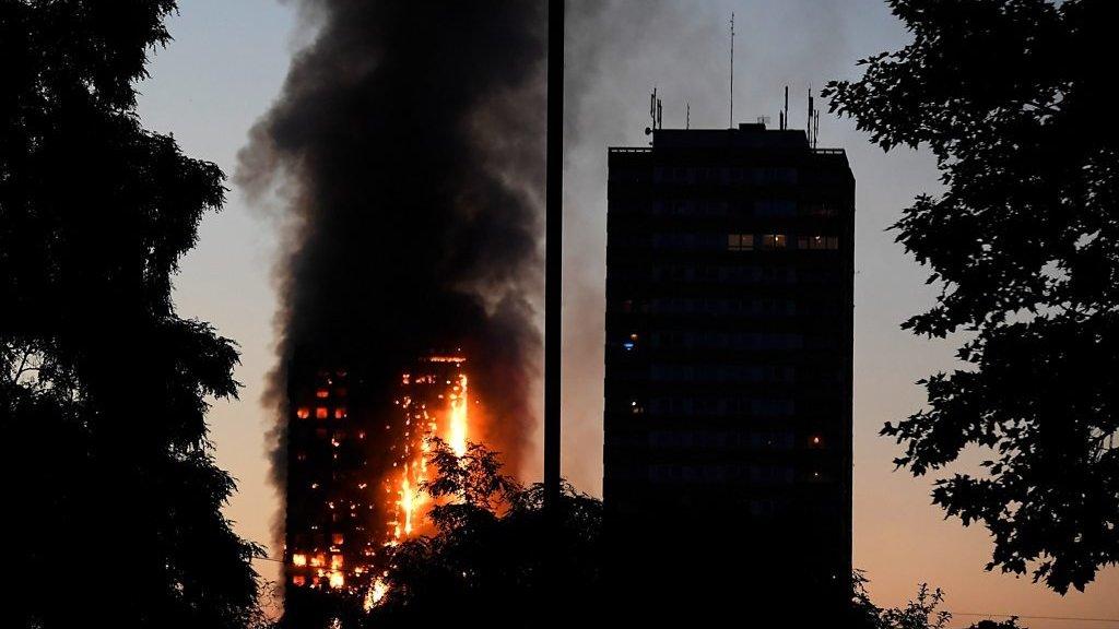 Grenfell Tower ablaze