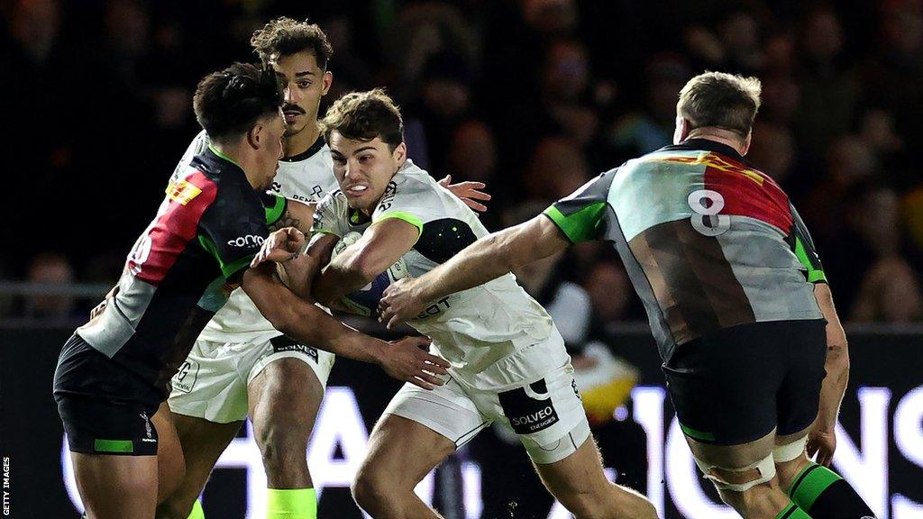 Dupont in action for Toulouse against Harlequins