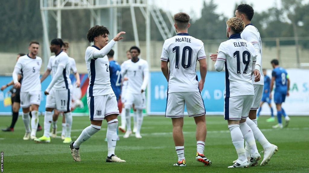 England players celebrate