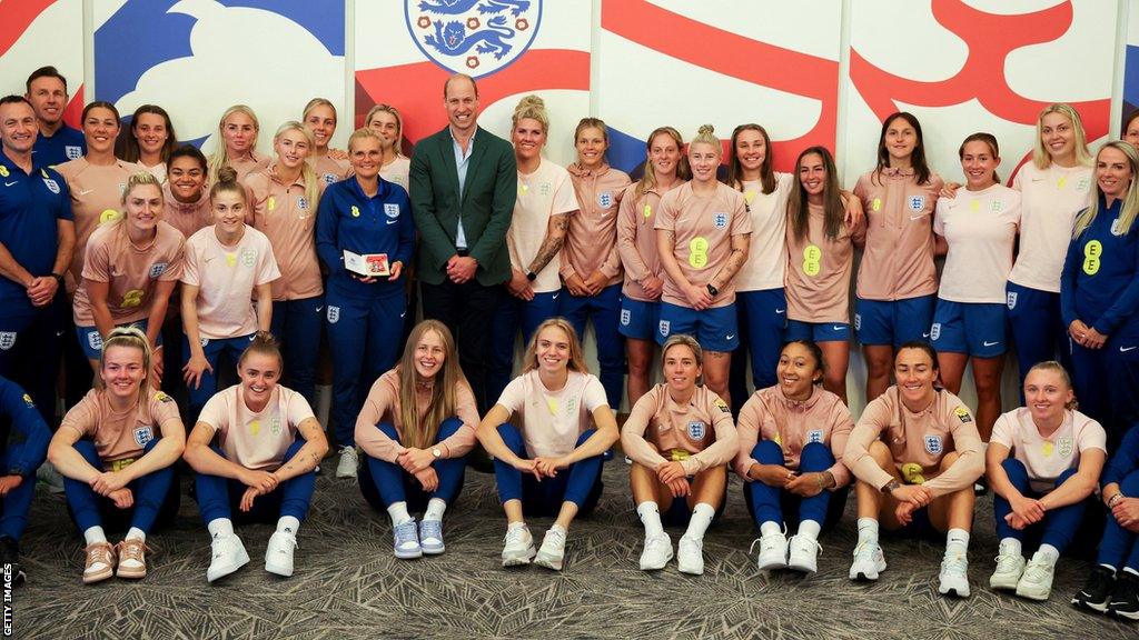 England squad have their picture taken with Prince of Wales