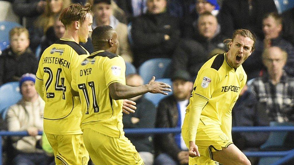 Burton's Jackson Irvine celebrates his first-half equaliser against Sheffield Wednesday