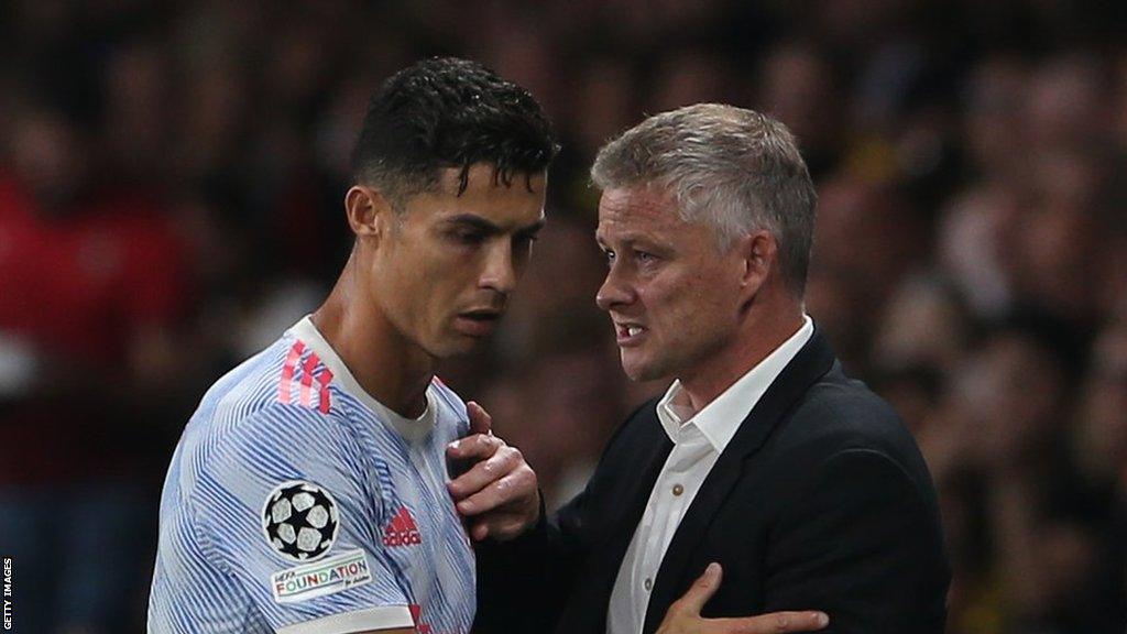 Cristiano Ronaldo and Ole Gunnar Solskjaer