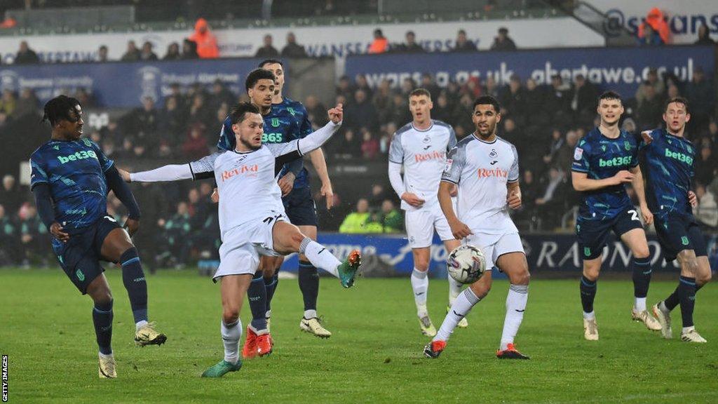 Liam Cullen puts Swansea in front