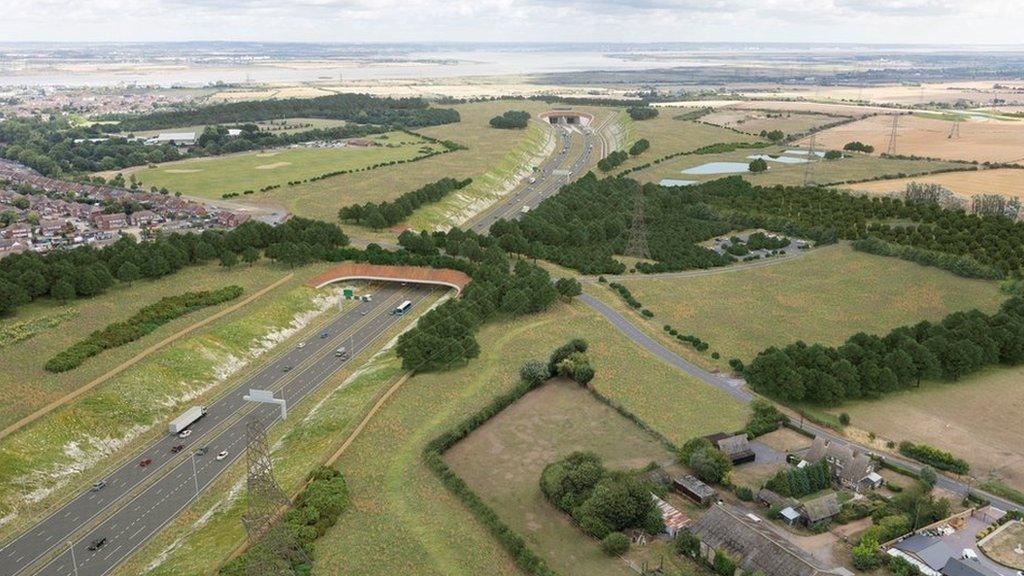 Artist impression of how the Lower Thames Crossing could look