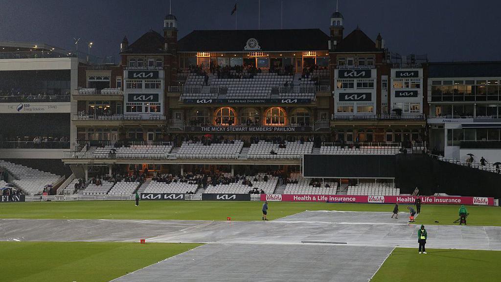 Covers on at the Oval