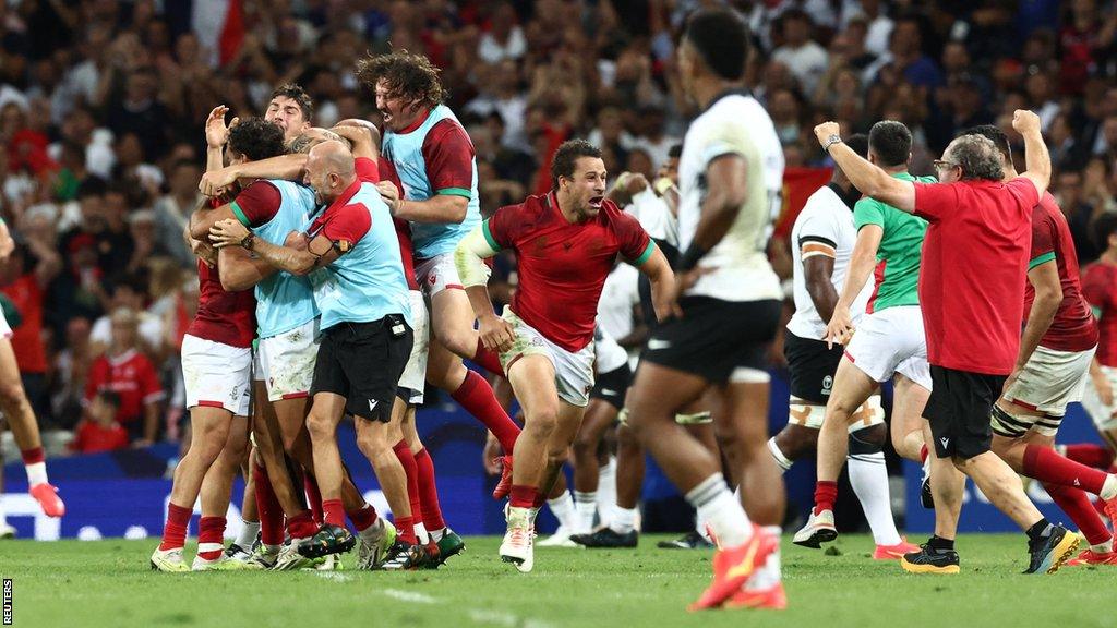 Portugal celebrate victory over Fiji