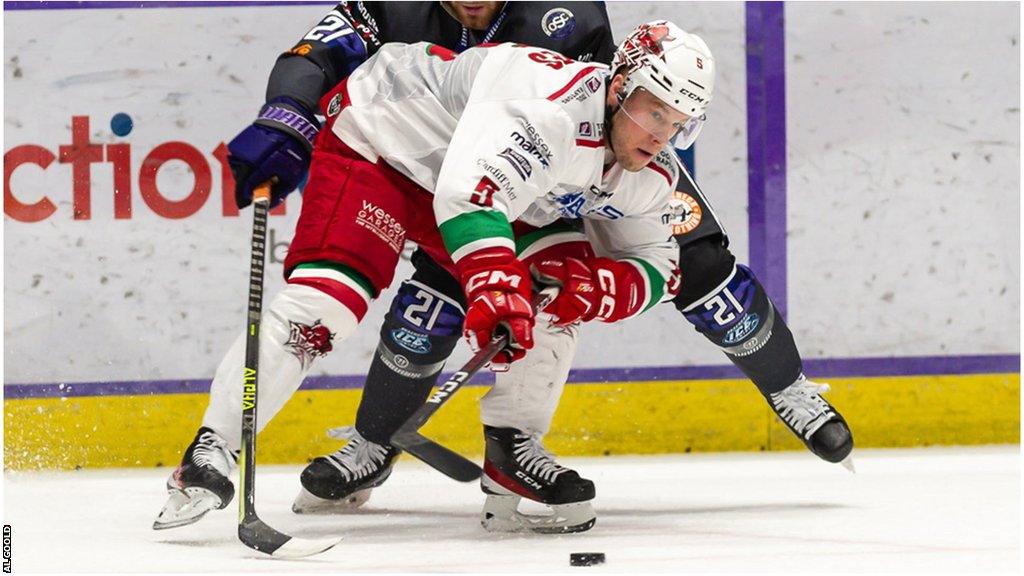 Cardiff Devils forward Ben Davies in action against Glasgow Clan