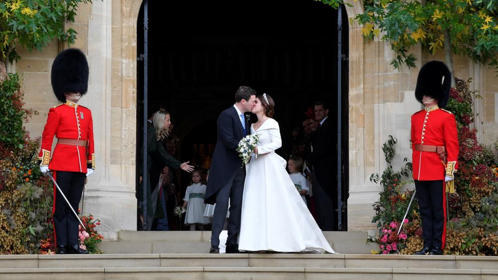 Princess Eugenie kisses Jack Brooksbank